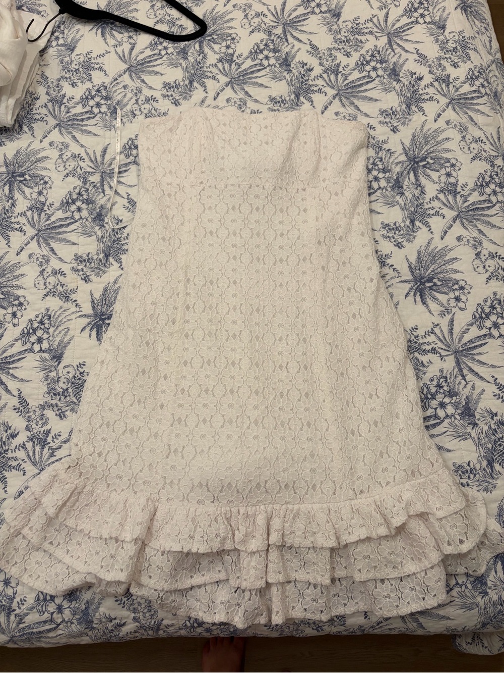 Lilly Pulitzer Franco White Strapless Lace Dress Size 8